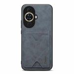 For Huawei nova 11 Denior PU Back Cover Card Slot Holder Phone Case(Grey)