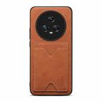 For Honor Magic5 5G Denior PU Back Cover Card Slot Holder Phone Case(Brown)