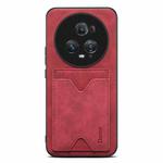 For Honor Magic5 Pro 5G Denior PU Back Cover Card Slot Holder Phone Case(Red)