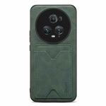 For Honor Magic5 Pro 5G Denior PU Back Cover Card Slot Holder Phone Case(Green)