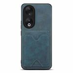 For Honor 90 Denior PU Back Cover Card Slot Holder Phone Case(Blue)