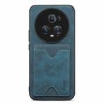 For Honor Magic5 Ultimate Denior PU Back Cover Card Slot Holder Phone Case(Blue)