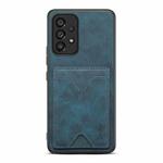 For Samsung Galaxy A23 5G Denior PU Back Cover Card Slot Holder Phone Case(Blue)