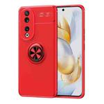 For Honor 90 Metal Ring Holder TPU Phone Case(Red)