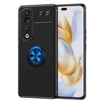 For Honor 90 Pro Metal Ring Holder TPU Phone Case(Black+Blue)