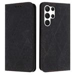 For Samsung Galaxy S23 Ultra 5G Ethnic Embossed Adsorption Leather Phone Case(Black)