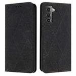 For Samsung Galaxy S22 5G Ethnic Embossed Adsorption Leather Phone Case(Black)