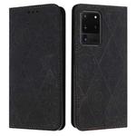 For Samsung Galaxy S20 Ultra Ethnic Embossed Adsorption Leather Phone Case(Black)