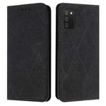 For Samsung Galaxy A02s 166mm Ethnic Embossed Adsorption Leather Phone Case(Black)