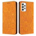 For Samsung Galaxy A23 Ethnic Embossed Adsorption Leather Phone Case(Yellow)