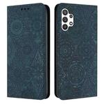 For Samsung Galaxy A32 5G Ethnic Embossed Adsorption Leather Phone Case(Blue)