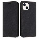 For iPhone 14 Plus Ethnic Embossed Adsorption Leather Phone Case(Black)