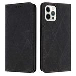 For iPhone 13 Pro Ethnic Embossed Adsorption Leather Phone Case(Black)
