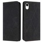 For iPhone XR Ethnic Embossed Adsorption Leather Phone Case(Black)