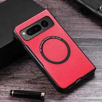For Google Pixel Fold Cloth Texture PU MagSafe Magnetic Phone Case(Red)