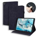 For Lenovo Tab M8 TB-8505F 8505X 8.0  Calf Pattern Double Folding Design Embossed Leather Case with Holder & Card Slots & Pen Slot & Elastic Band(Black)