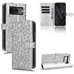 For Google Pixel 8 Honeycomb Dot Texture Leather Phone Case(Silver)