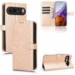 For Google Pixel 9 Pro Honeycomb Dot Texture Leather Phone Case(Gold)