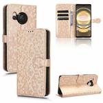 For Sharp Aquos R8 Honeycomb Dot Texture Leather Phone Case(Gold)