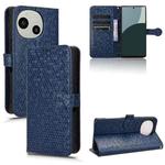 For Sharp Aquos R9 Honeycomb Dot Texture Leather Phone Case(Blue)