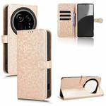 For Sharp Aquos R9 Pro SH-54E Honeycomb Dot Texture Leather Phone Case(Gold)