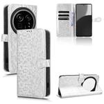 For Sharp Aquos R9 Pro SH-54E Honeycomb Dot Texture Leather Phone Case(Silver)