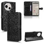 For Sharp Aquos R10 Honeycomb Dot Texture Leather Phone Case(Black)