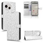 For Sharp Aquos R10 Honeycomb Dot Texture Leather Phone Case(Silver)