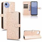For Sharp Aquos wish5 Honeycomb Dot Texture Leather Phone Case(Gold)