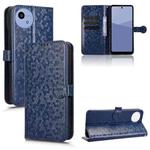 For Sharp Aquos wish5 Honeycomb Dot Texture Leather Phone Case(Blue)
