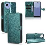 For Sharp Aquos wish5 Honeycomb Dot Texture Leather Phone Case(Green)