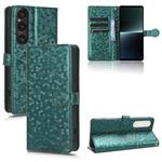 For Sony Xperia 1 V Honeycomb Dot Texture Leather Phone Case(Green)