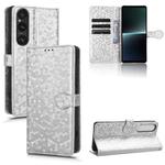 For Sony Xperia 1 V Honeycomb Dot Texture Leather Phone Case(Silver)