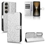 For Sony Xperia 1 VI Honeycomb Dot Texture Leather Phone Case(Silver)