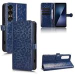 For Sony Xperia 1 VII Honeycomb Dot Texture Leather Phone Case(Blue)