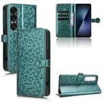 For Sony Xperia 1 VII Honeycomb Dot Texture Leather Phone Case(Green)