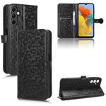 For Samsung Galaxy M54 5G Honeycomb Dot Texture Leather Phone Case(Black)
