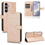 For Samsung Galaxy S24+ 5G Honeycomb Dot Texture Leather Phone Case(Gold)