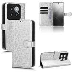 For Xiaomi 14 Pro Honeycomb Dot Texture Leather Phone Case(Silver)