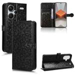 For Xiaomi Redmi Note 13 Pro+ 5G Honeycomb Dot Texture Leather Phone Case(Black)