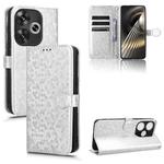 For Xiaomi Poco F6 /Redmi Turbo 3 Honeycomb Dot Texture Leather Phone Case(Silver)