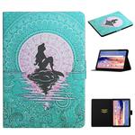 For Huawei MediaPad T5 Colored Drawing Pattern Horizontal Flip Leather Case with Holder & Card Slots(Mermaid)