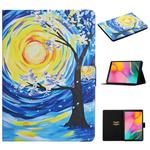 For Samsung Galaxy Tab A 10.1 (2019) T510 Colored Drawing Pattern Horizontal Flip Leather Case with Holder & Card Slots(Starry Sky Tree)