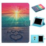 For 7 inch Universal Tablet PC Colored Drawing Pattern Horizontal Flip Leather Case with Holder & Card Slots(Sunrise)