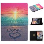 For Amazon Kindle Fire HD7 (2019) Colored Drawing Pattern Horizontal Flip Leather Case with Holder & Card Slots(Sunrise)