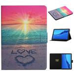 For Huawei MediaPad M5 Lite Colored Drawing Pattern Horizontal Flip Leather Case with Holder & Card Slots & Sleep / Wake-up Function(Sunrise)