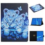 For Lenovo Tab FHD M10 Plus X606F Colored Drawing Pattern Horizontal Flip Leather Case with Holder & Card Slots & Sleep / Wake-up Function(Tiger)