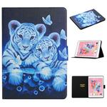 For iPad 5 Colored Drawing Pattern Horizontal Flip Leather Case with Holder & Card Slots & Sleep / Wake-up Function(Tiger)