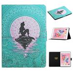 For iPad 5 Colored Drawing Pattern Horizontal Flip Leather Case with Holder & Card Slots & Sleep / Wake-up Function(Mermaid)