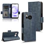 For Sharp Aquos Sense8 Symmetrical Triangle Pattern Leather Phone Case(Blue)